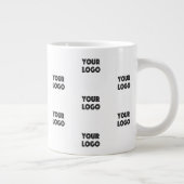 ロゴシンプル繰り返しロゴ |白 ジャンボコーヒーマグカップ (右)