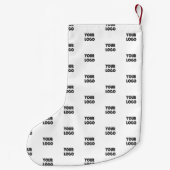 ロゴシンプル繰り返しロゴ |白 スモールクリスマスストッキング (裏面)