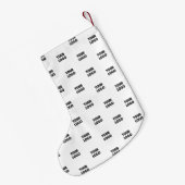ロゴシンプル繰り返しロゴ |白 スモールクリスマスストッキング (裏面 (吊り時))
