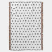 ロゴシンプル繰り返しロゴ |白 スローブランケット (正面縦)