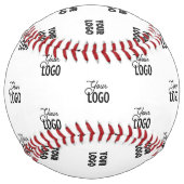 ロゴシンプル繰り返しロゴ |白 ソフトボール (裏面)