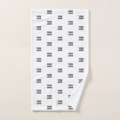 ロゴシンプル繰り返しロゴ |白 バスタオルセット (ハンドタオル)