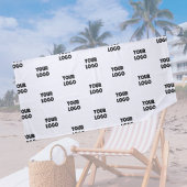 ロゴシンプル繰り返しロゴ |白 ビーチタオル