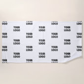 ロゴシンプル繰り返しロゴ |白 ビーチタオル (正面)