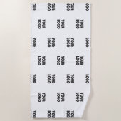 ロゴシンプル繰り返しロゴ |白 ビーチタオル (正面)