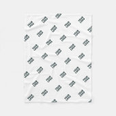 ロゴシンプル繰り返しロゴ |白 フリースブランケット (正面)