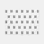 ロゴシンプル繰り返しロゴ |白 フリースブランケット (正面(横))