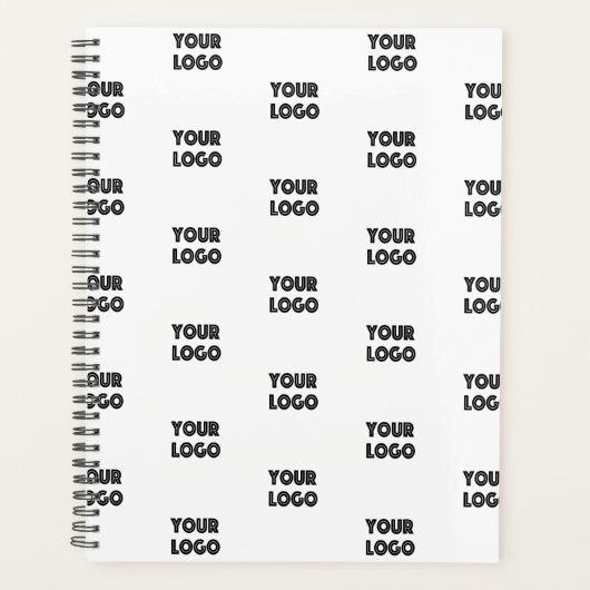 ロゴシンプル繰り返しロゴ |白 プランナー手帳 (正面)