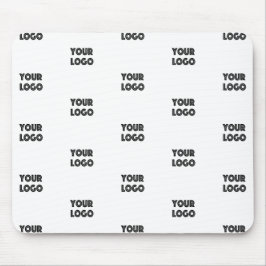 ロゴシンプル繰り返しロゴ |白 マウスパッド