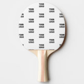 ロゴシンプル繰り返しロゴ |白 卓球ラケット (裏面)