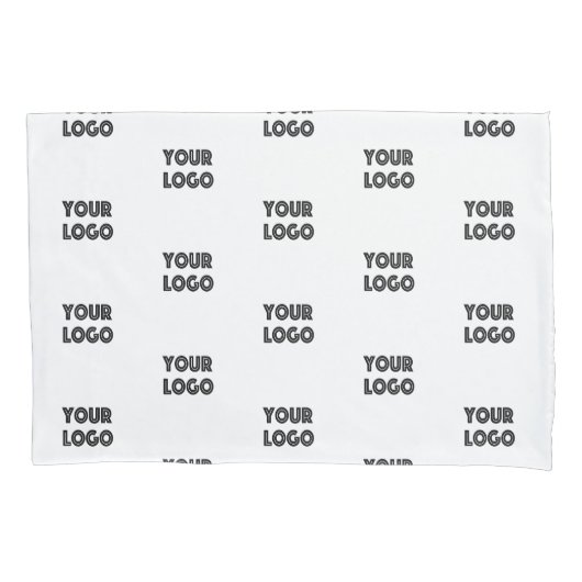 ロゴシンプル繰り返しロゴ |白 枕カバー (正面)