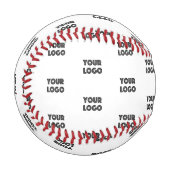 ロゴシンプル繰り返しロゴ |白 野球ボール (正面左)
