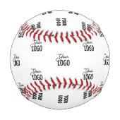 ロゴシンプル繰り返しロゴ |白 野球ボール (裏面)