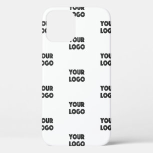 ロゴシンプル繰り返しロゴ 白 iPhone 12ケース