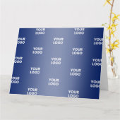 ロゴシンプル繰り返しロゴ |青グラデーション カード (黄色い花)