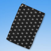 ロゴシンプル繰り返しロゴ |黒 ゴルフタオル