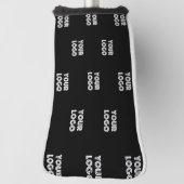 ロゴシンプル繰り返しロゴ |黒 ゴルフヘッドカバー (回転90)