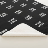 ロゴシンプル繰り返しロゴ |黒 シェルパブランケット (3/4)