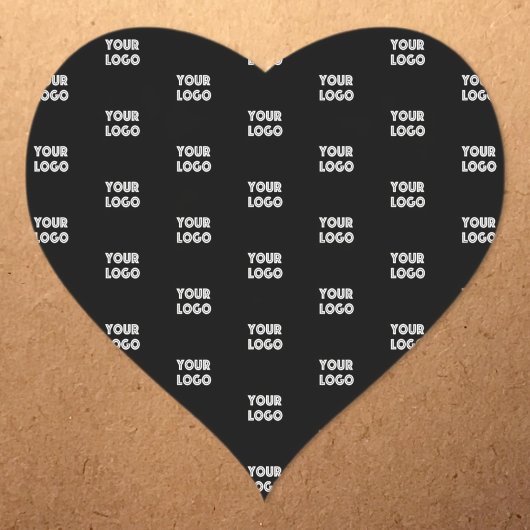 ロゴシンプル繰り返しロゴ |黒 ハートシール