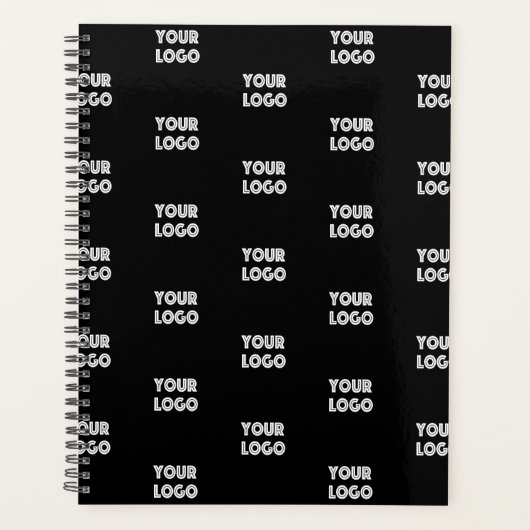 ロゴシンプル繰り返しロゴ |黒 プランナー手帳 (正面)