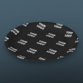 ロゴシンプル繰り返しロゴ |黒 ペーパープレート