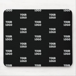 ロゴシンプル繰り返しロゴ |黒 マウスパッド