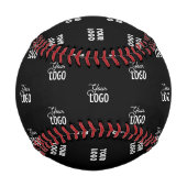 ロゴシンプル繰り返しロゴ |黒 野球ボール (裏面)