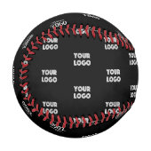 ロゴシンプル繰り返しロゴ |黒 野球ボール (正面左)