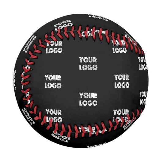 ロゴシンプル繰り返しロゴ |黒 野球ボール (正面左)