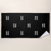 ロゴシンプル繰り返しロゴ | v1 ビーチタオル (正面)