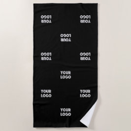 ロゴシンプル繰り返しロゴ | v1 ビーチタオル