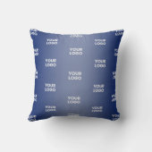 ロゴシンプル繰り返しロゴNavy Blue Gradient クッション (裏面)