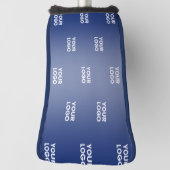 ロゴシンプル繰り返しロゴNavy Blue Gradient ゴルフヘッドカバー (回転90)