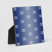 ロゴシンプル繰り返しロゴNavy Blue Gradient フォトプラーク (正面)