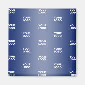 ロゴシンプル繰り返しロゴNavy Blue Gradient マグネット (正面)