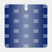 ロゴシンプル繰り返しロゴNavy Blue Gradient メタルオーナメント (裏面)