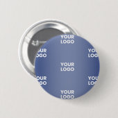 ロゴシンプル繰り返しロゴNavy Blue Gradient 缶バッジ (正面&裏面)