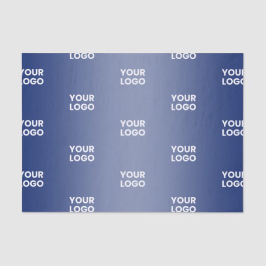 ロゴシンプル繰り返しロゴNavy Blue Gradient 薄葉紙 (正面)