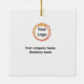 ロゴシンプル金ゴールドwebサイトの追加ソーシャルt セラミックオーナメント (裏面)