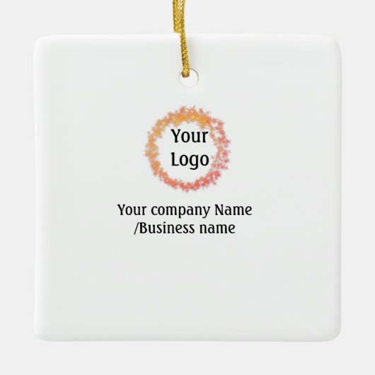 ロゴシンプル金ゴールドwebサイトの追加ソーシャルt セラミックオーナメント (正面)