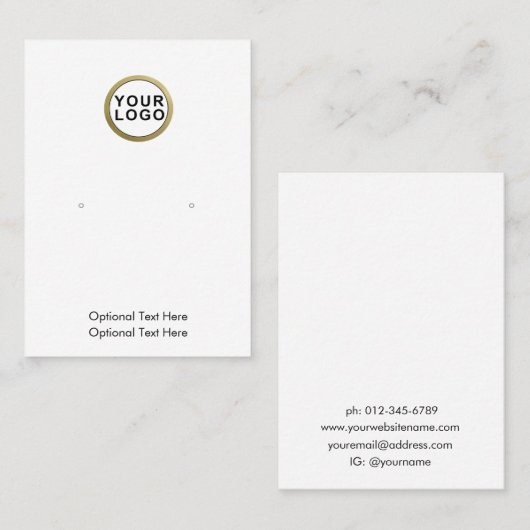 ロゴジュエリーイヤリング表示名刺 名刺 (正面/裏面)