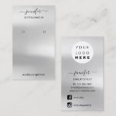 ロゴジュエリーカードソーシャルメディアシルバーグレーグレー 名刺 (正面/裏面)