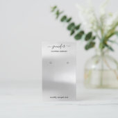 ロゴジュエリーカードソーシャルメディアシルバーグレーグレー 名刺 (スタンド正面)