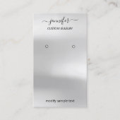 ロゴジュエリーカードソーシャルメディアシルバーグレーグレー 名刺 (正面)