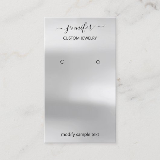 ロゴジュエリーカードソーシャルメディアシルバーグレーグレー 名刺 (正面)