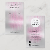 ロゴジュエリーカードソーシャルメディアシルバーグレーバラ 名刺 (正面/裏面)