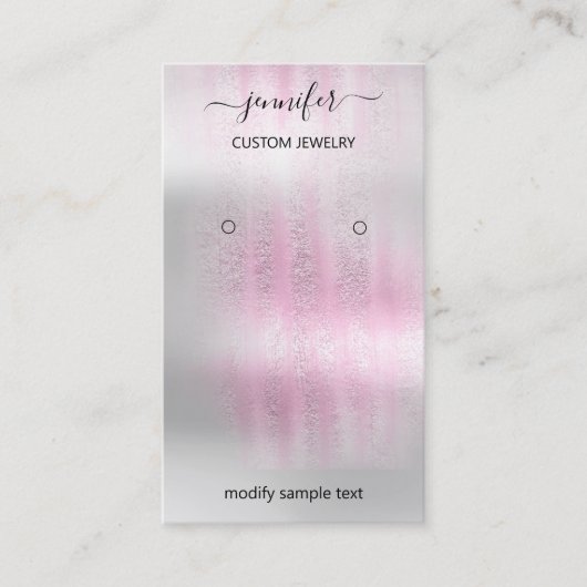 ロゴジュエリーカードソーシャルメディアシルバーグレーバラ 名刺 (正面)