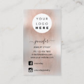 ロゴジュエリーカードソーシャルメディアシルバーグレーバラ 名刺 (裏面)