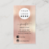ロゴジュエリーカードソーシャルメディアバラ赤面 名刺 (裏面)