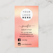 ロゴジュエリーカードソーシャルメディアバラ赤面 名刺 (裏面)